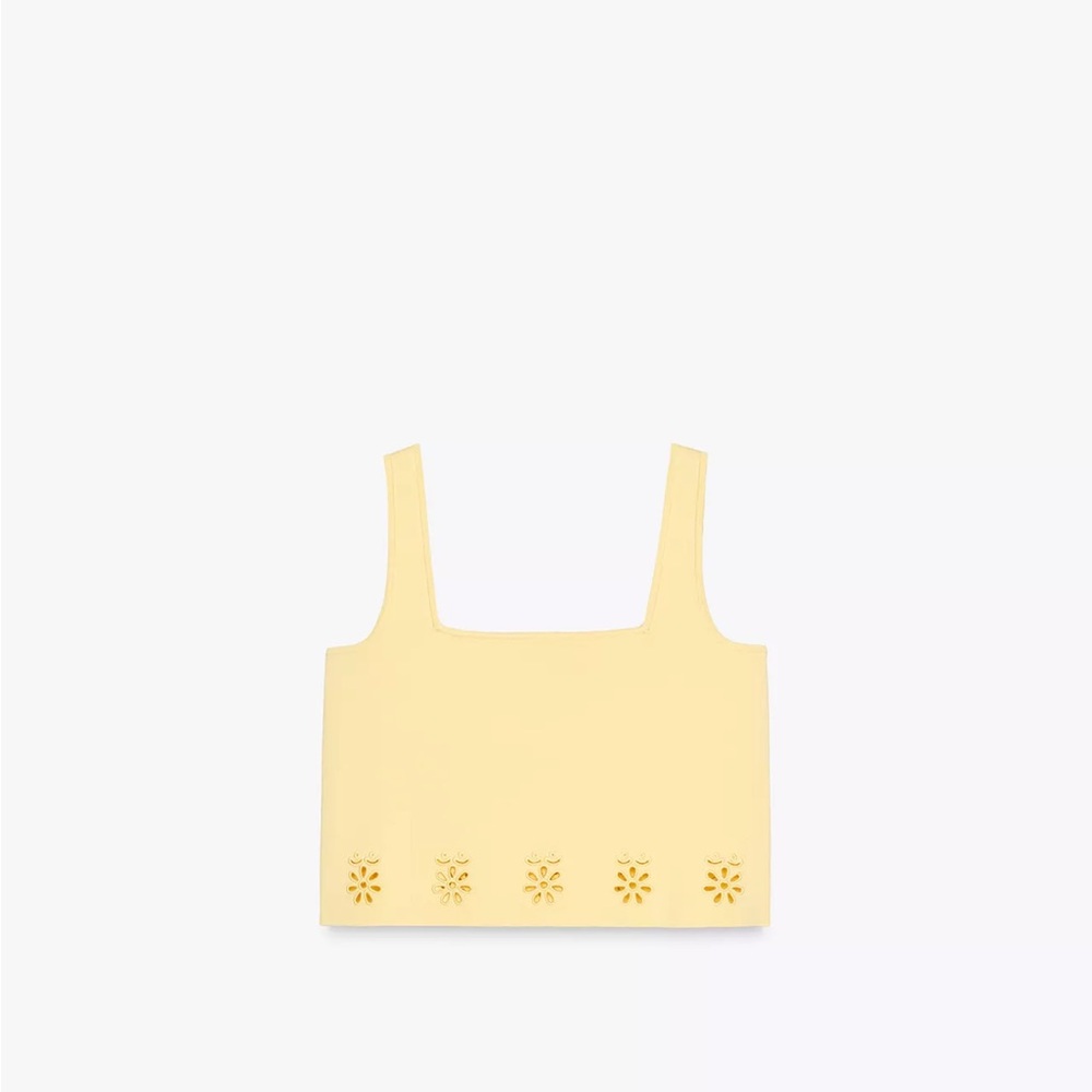 Zara Yellow Tank Top with Cutout Design